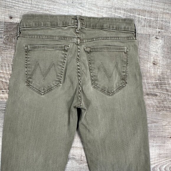 Mother Women's Size 26 x 29" The Looker Pop Skinny Jeans Green/Gray Low Rise - Picture 8 of 14